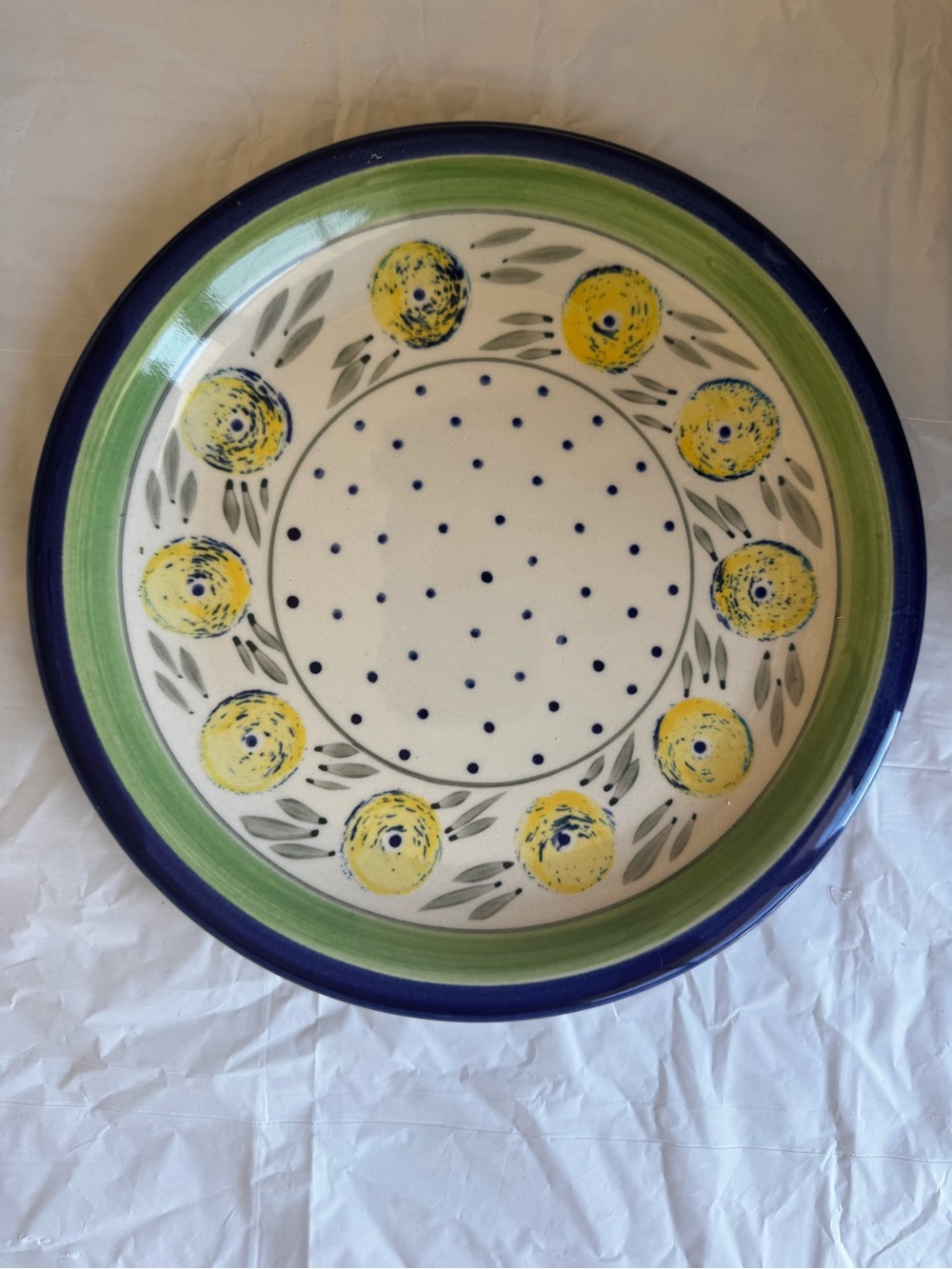 Vintage Boleslawiec Polish Pottery Limin Swirl Plate 11” - Picture 2 of 5